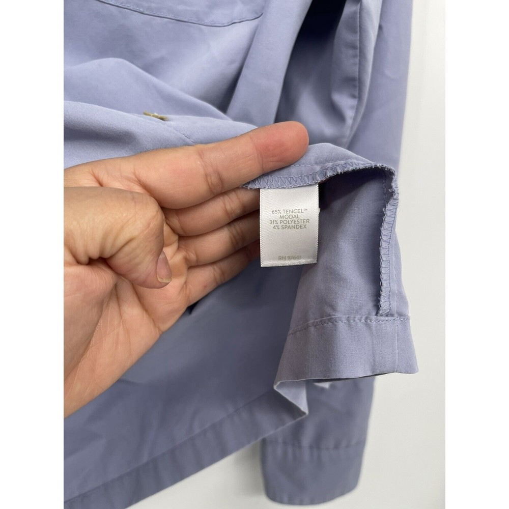 J. Jill Small Button Down Shirt Women Blue Excellent Tencel Modal Stretch Top - Picture 4 of 6